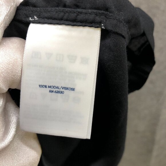 Lands' End Oversized Swim Cover Up Dress Womens L Black Sheer V-Neck Drawstring - Picture 9 of 10